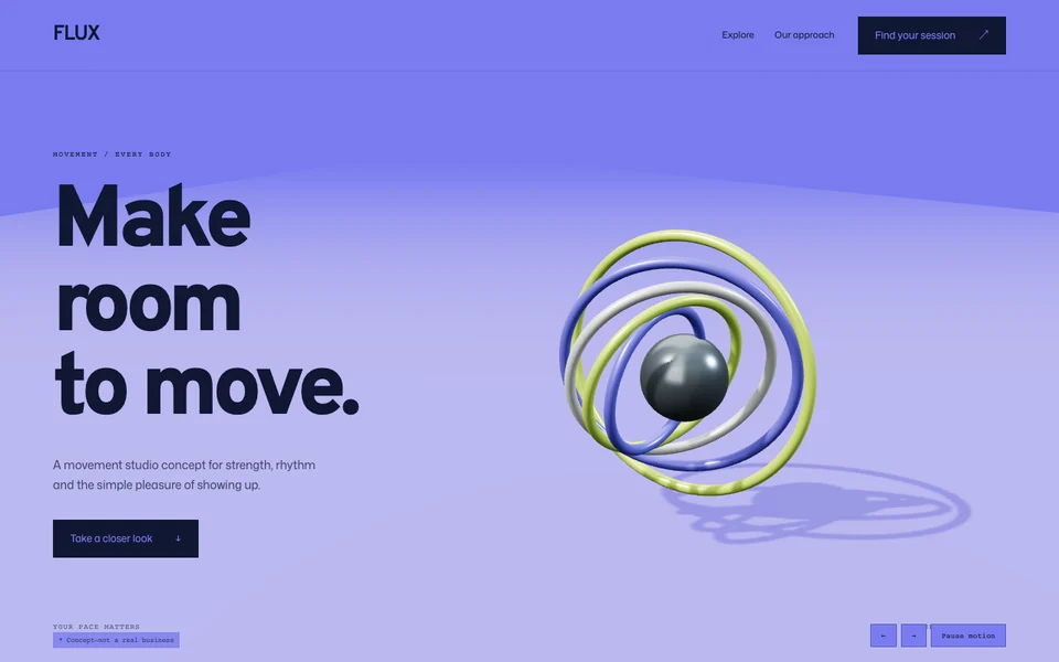 FLUX website design concept