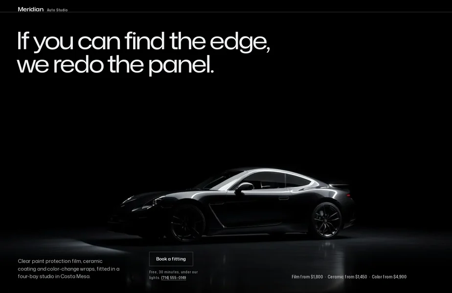 Meridian Auto website design concept