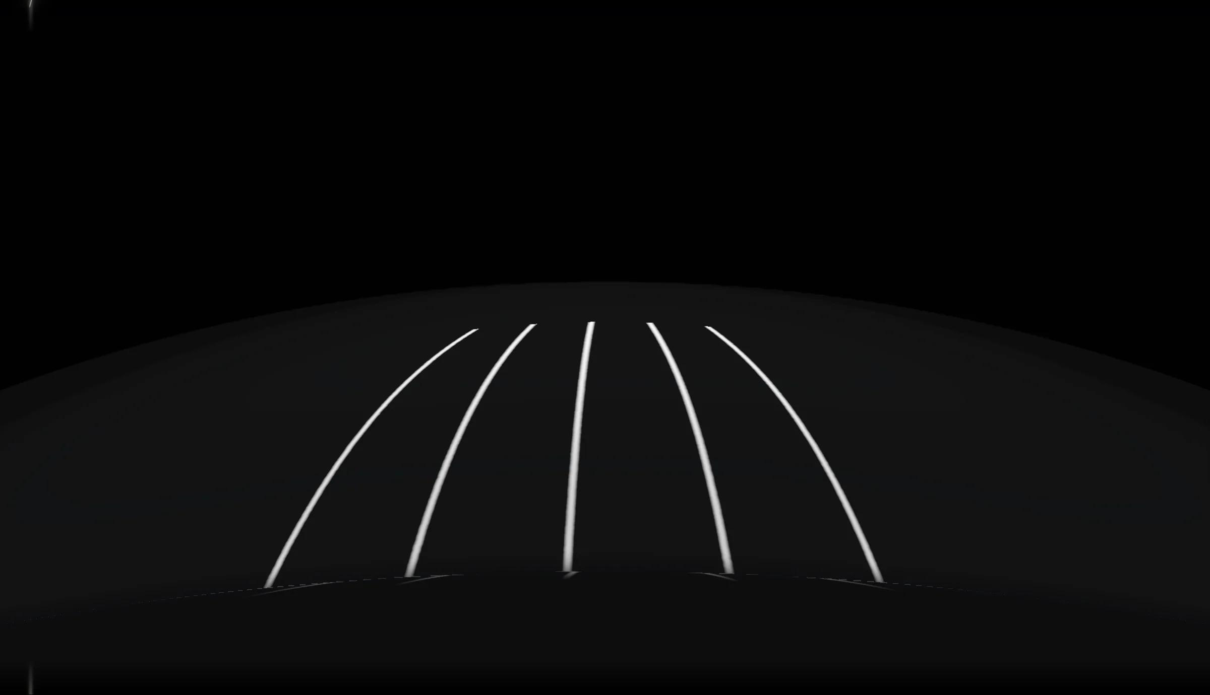 The same hood with plotted film wrapped under the lip: the reflections run unbroken to the front.